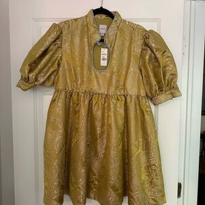 NWT Anthropologie Maeve Puff-Sleeve Babydoll Mini Dress